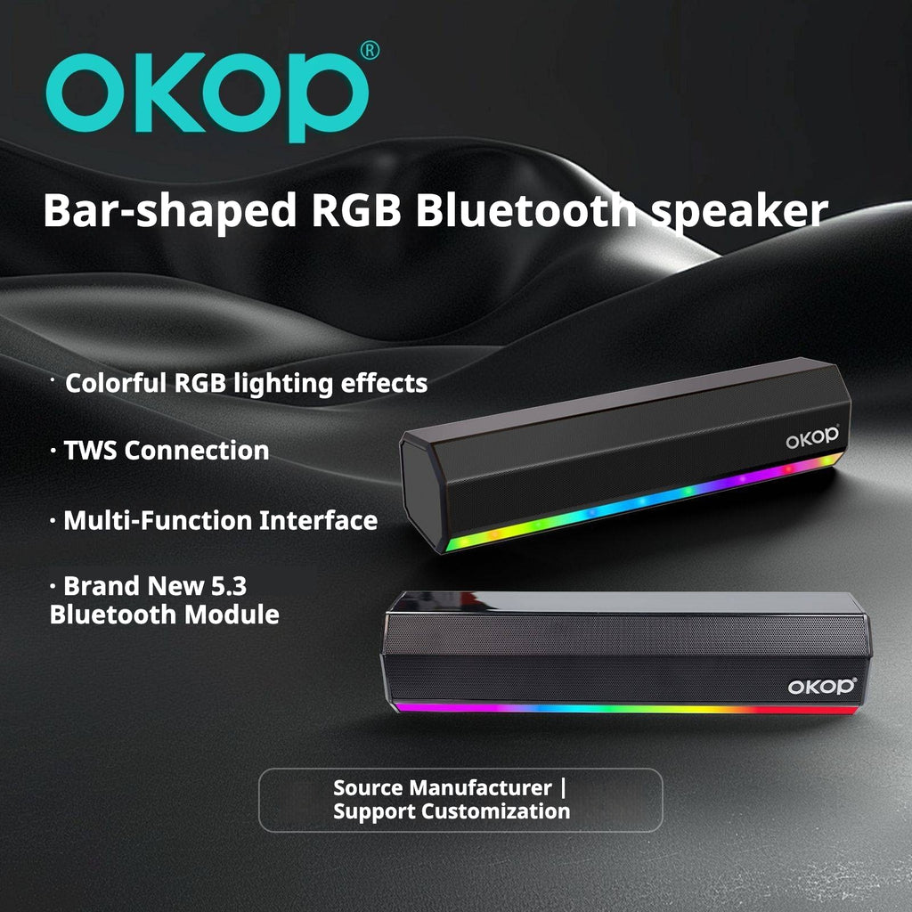 KP-557 Haut-parleur Bluetooth avec RGB Colorful Lights Home Soundbar avec Bluetooth sans fil De