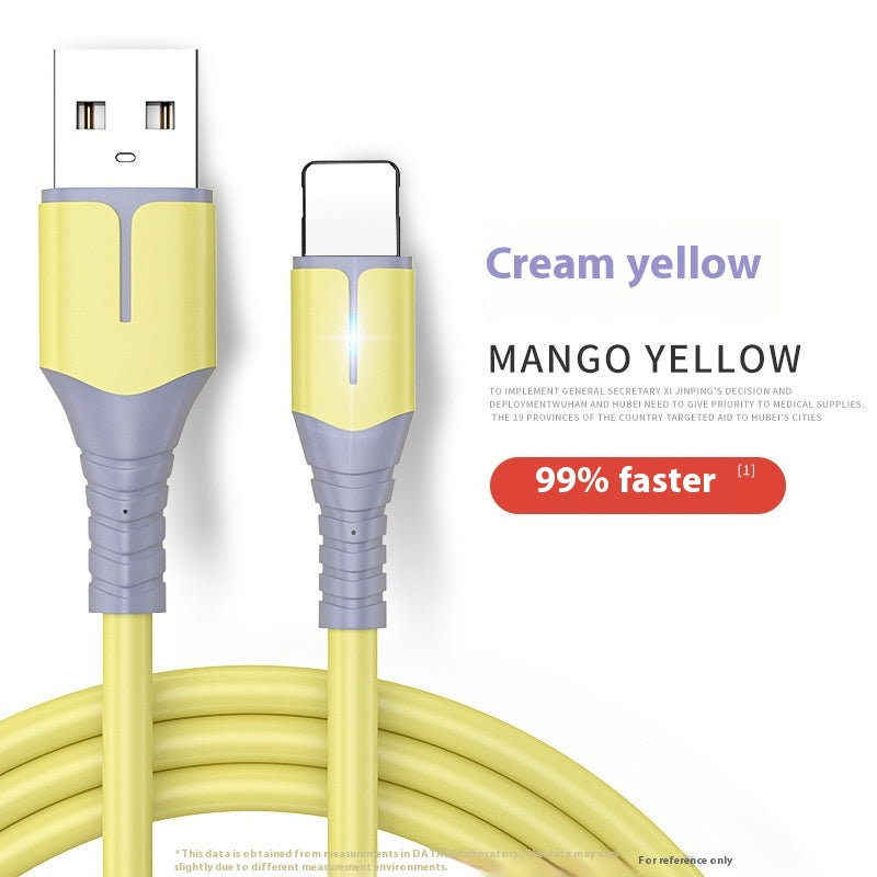 The liquid silicone fast charging data cable is suitable for mobile phone charging cable W