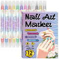 Stylo à ongles Art Graffiti 12 couleurs imperméable à l'eau Stylo à ongles acrylique à séchage rapide