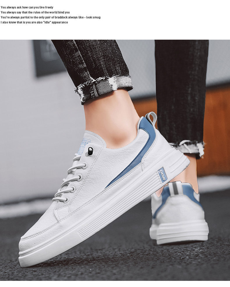 Style coréen Fashionable All-match Blanc Chaussures Homme mince Casual Respirant Toile Sneaker
