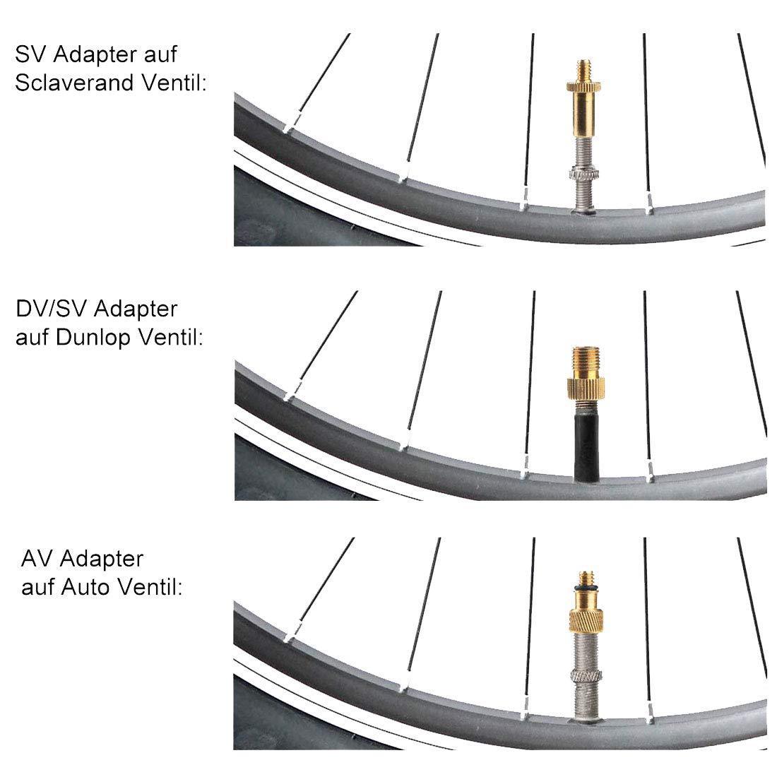Fenêtre de voiture Adaptateur de valve de vélo DV SVAV 24PCs Adaptateur de valve de vélo