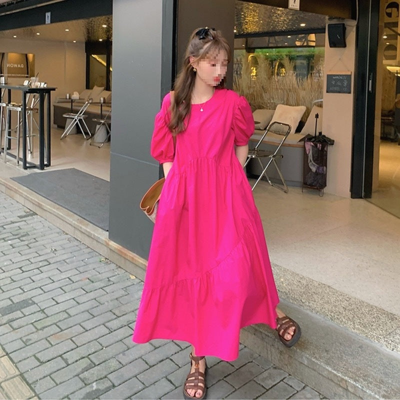 Robe à balançoire à manches bulles pour femme