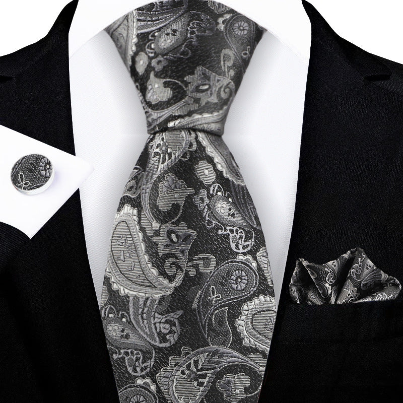 Cravate à fleurs de cajou broyée Jacquard