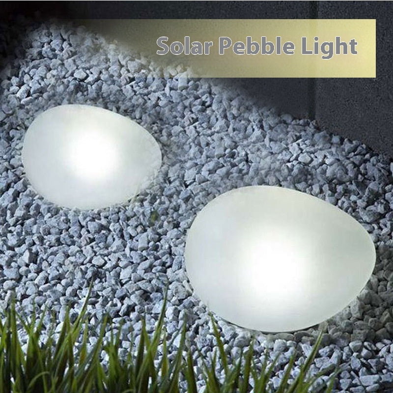 Solar Outdoor Pebble Garden Décoration pelouse paysage pierre nuit lumière
