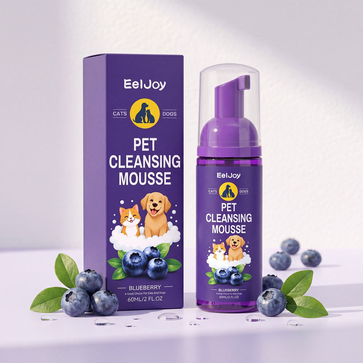Le shampooing de bain sans rinçage Eeljoy Pet peut être utilisé pour les chats