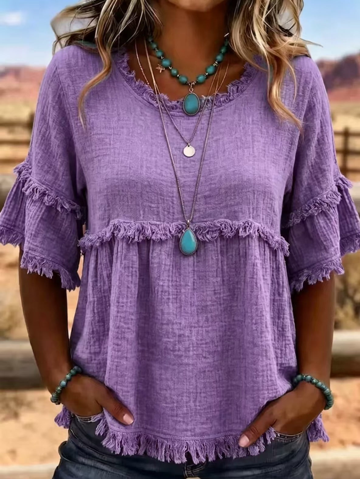 Blouse casuale à manches courtes pour femmes
