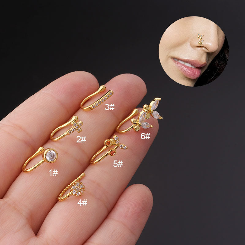 Anneau de nez en forme de papillon sans perforation