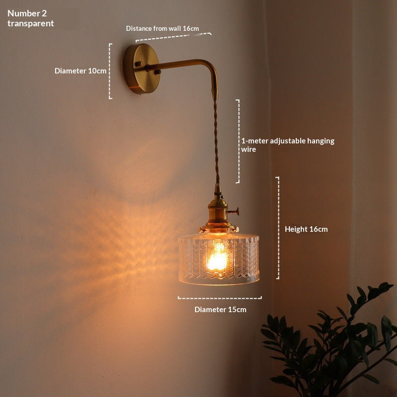 Lampe murale en verre de laiton Chambre simple