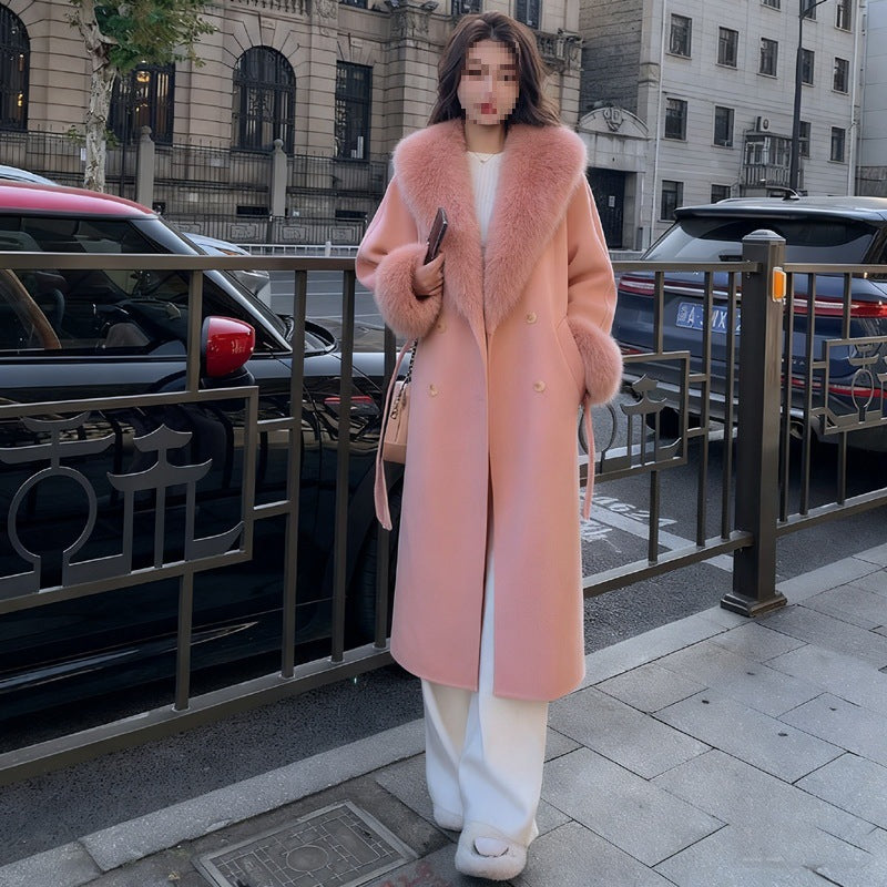 Femmes Automnehiver Demi-longueur Blazer Laine Trench Coat