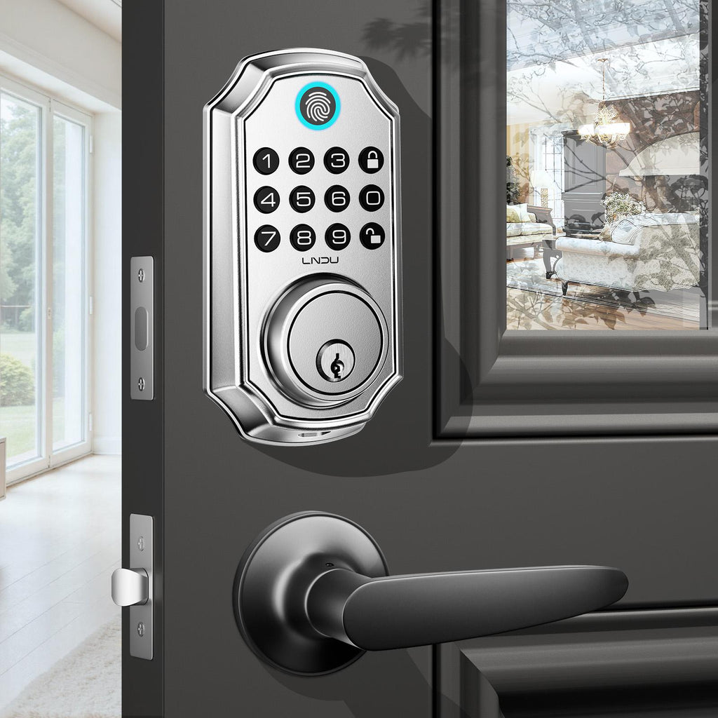 Verrouillage de porte d'entrée sans clé avec poignée de verrouillage avant contrôlé par l'application avec clavier automatique-Lo
