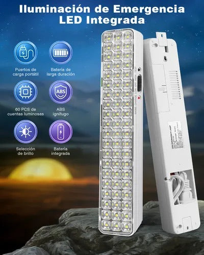 Lampe de secours LED Portable Lampe de camping extérieur rechargeable