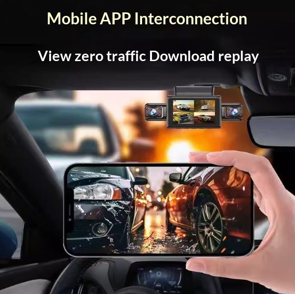 Panoramique Dash Cam Plug-and-Play Night Vision 4-Camera Reversing View