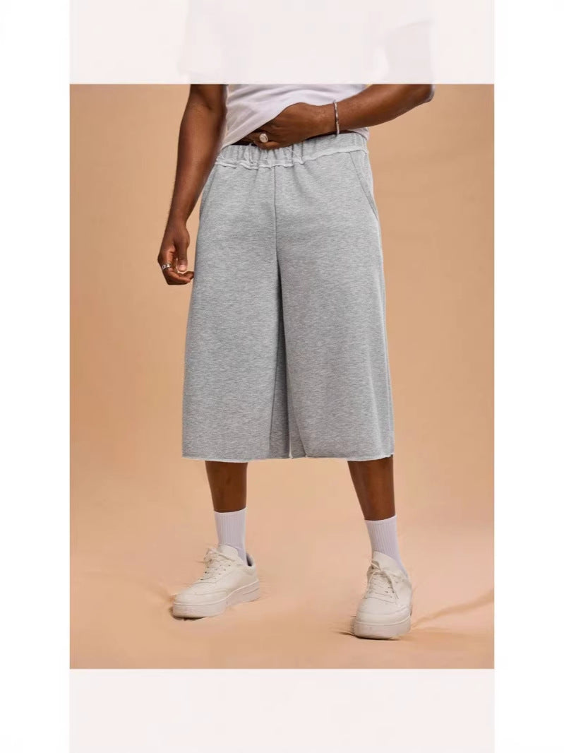 Shorts athlétiques mi-longueur en gris casual