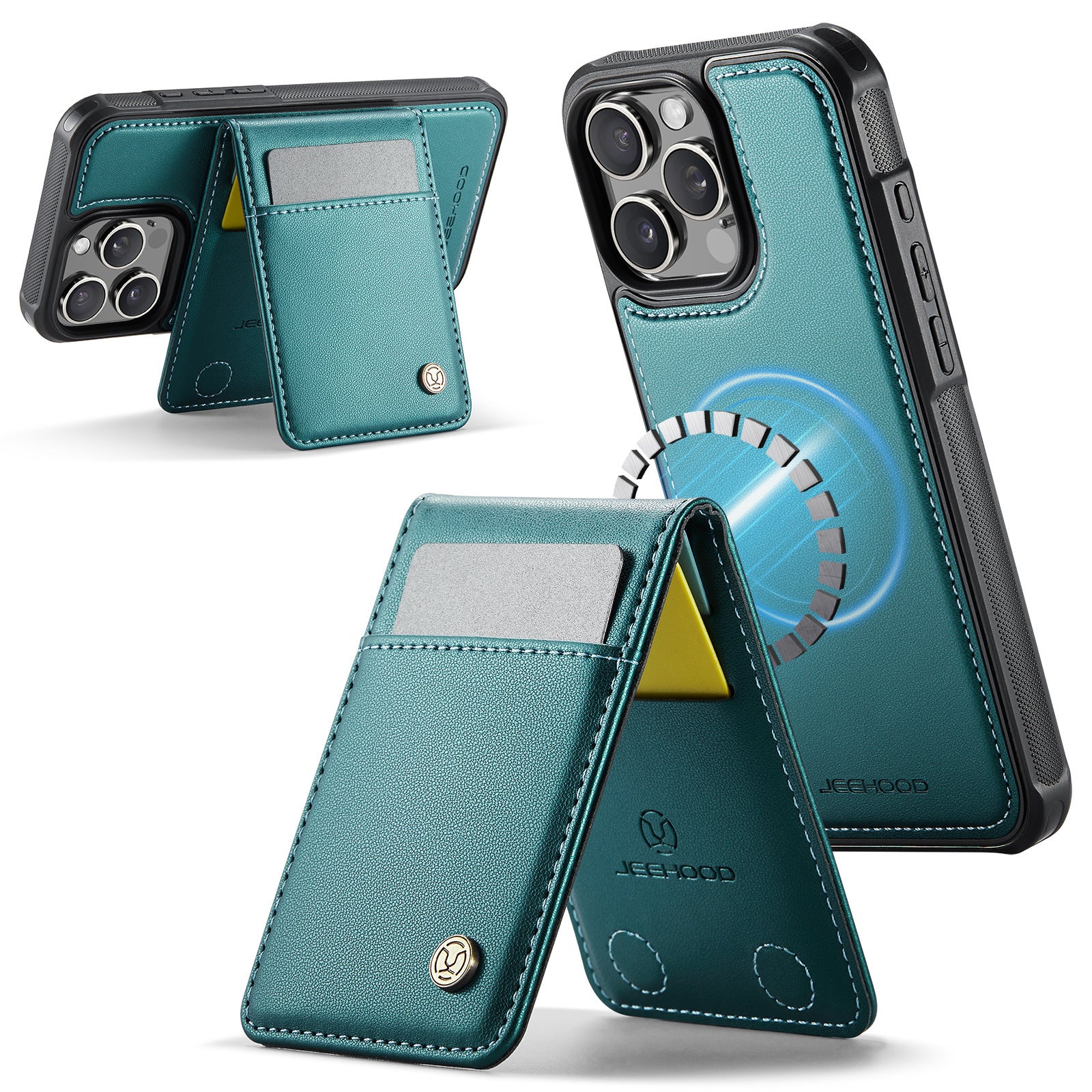 Boîtier de téléphone amovible magnétique sans fil avec support de carte antivol