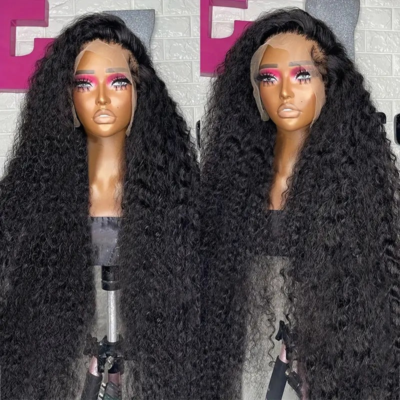 Tube de plaie pour femmes Long Curly Wig Front Lace