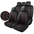 5-Seat Car Seat Cover, Single-Stitch Diamond Pattern, Quilted And Embroidered, Synthetic Leather, PVC Leather, Exported To Europe And America