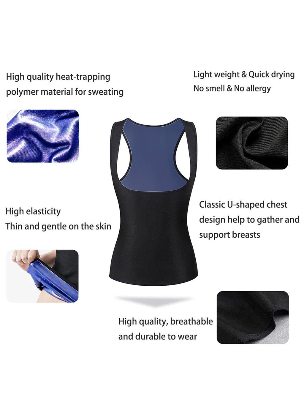 Sauna Vest pour femmes Sweat Trainer Vest Sauna Suit Workout Tank Top pour travailler dehors