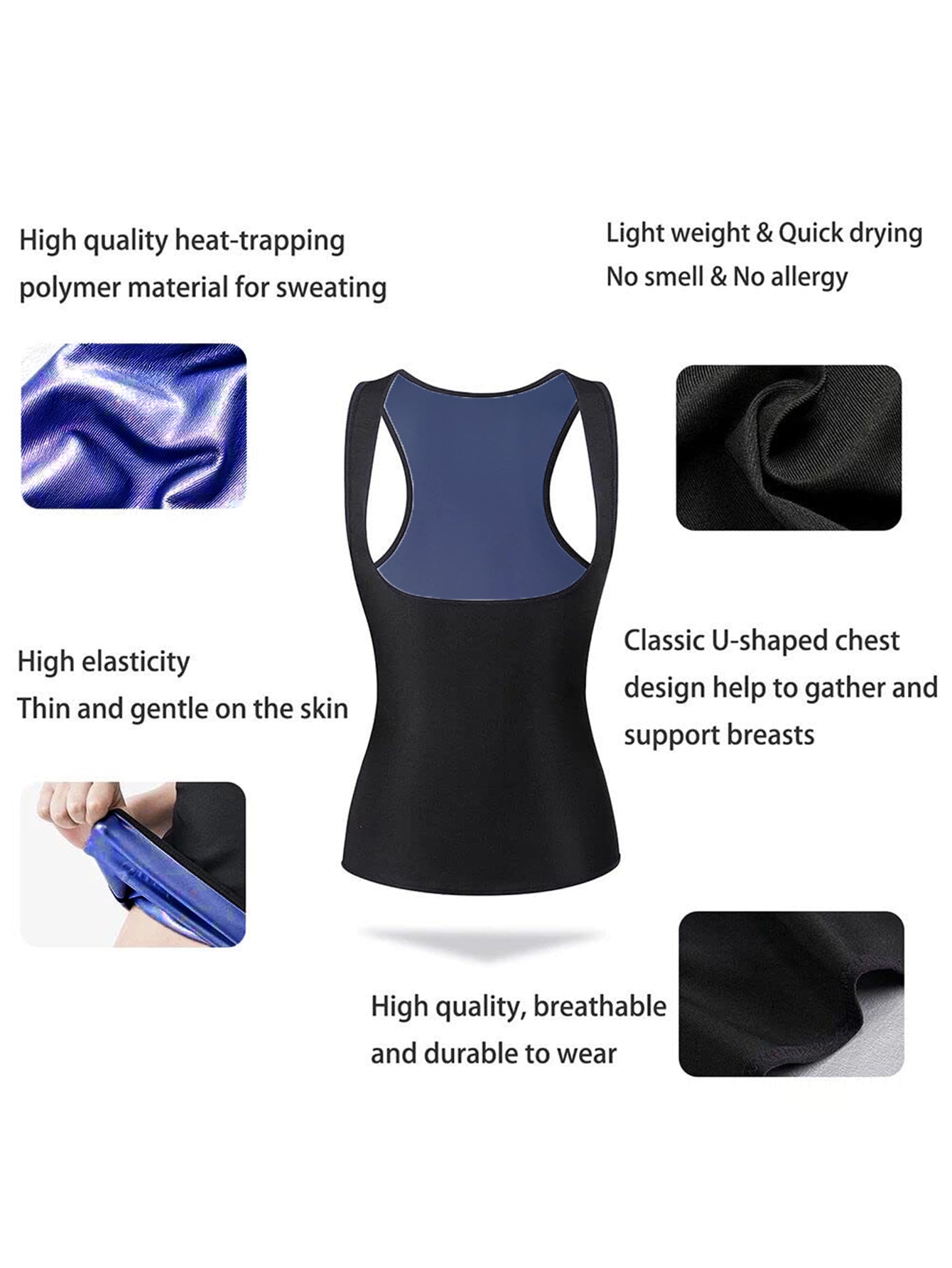 Sauna Vest pour femmes Sweat Trainer Vest Sauna Suit Workout Tank Top pour travailler dehors