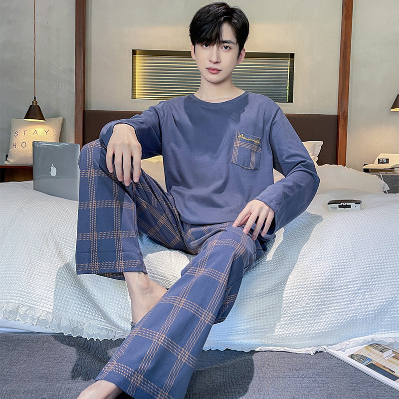 Manches longues homme Cotton Simple Loose Plus Taille Pajamas
