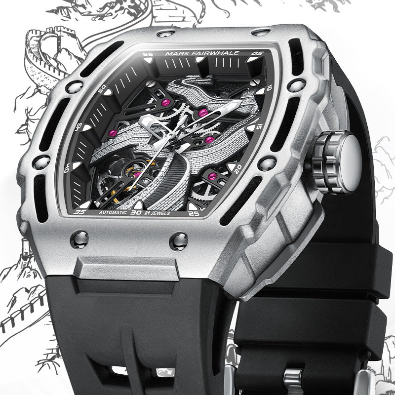 Fully automatic carved mechanical watch