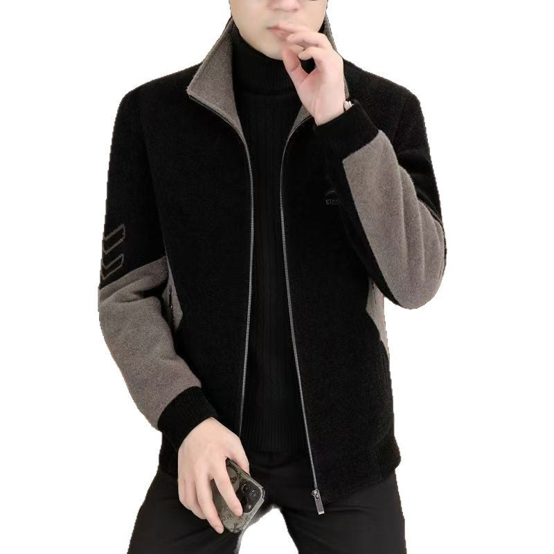 Veste de manchette pour hommes avec doublure en polaire et vêtements de dessus épais