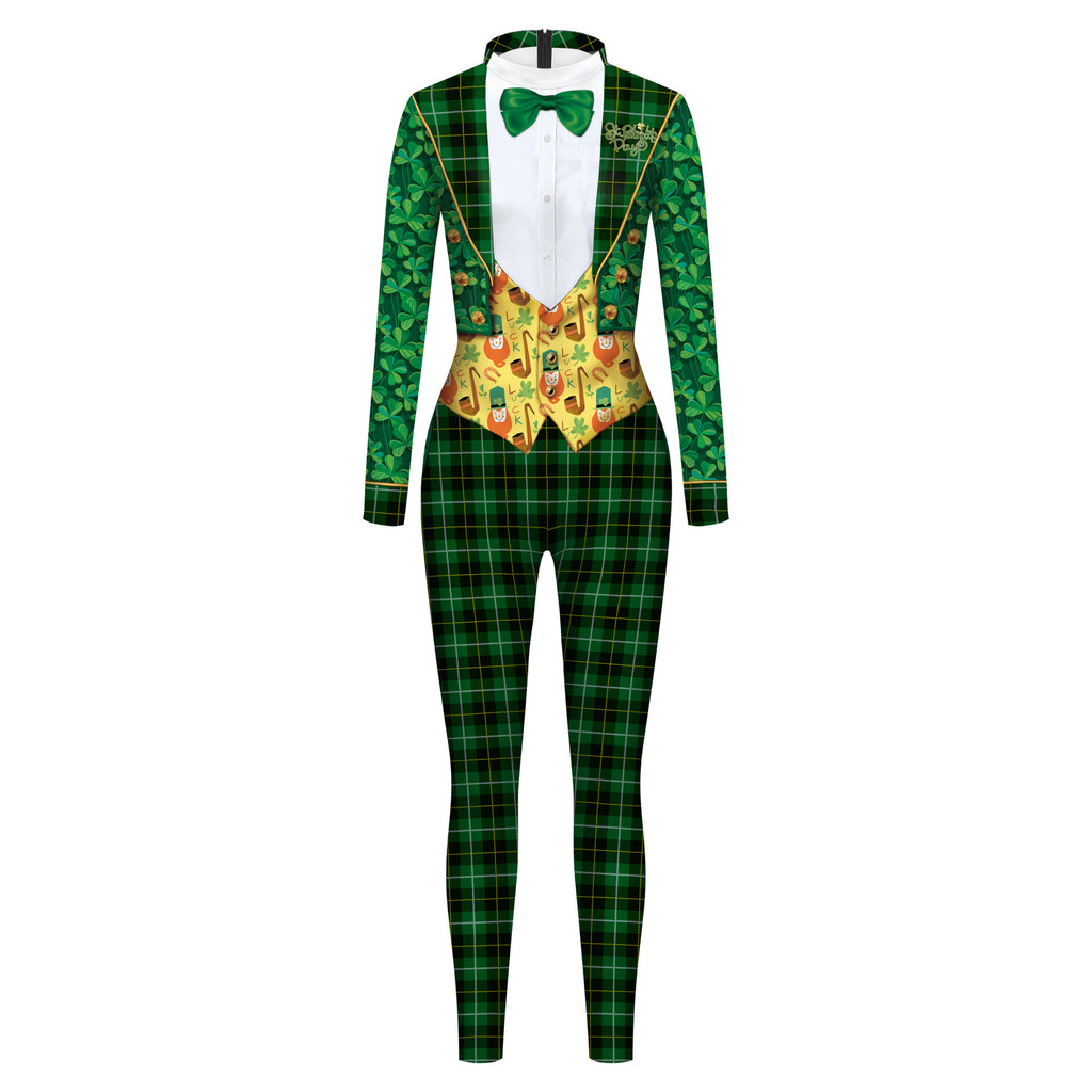 St. Patrick's Day Green Bow Digital Print Performance Robe