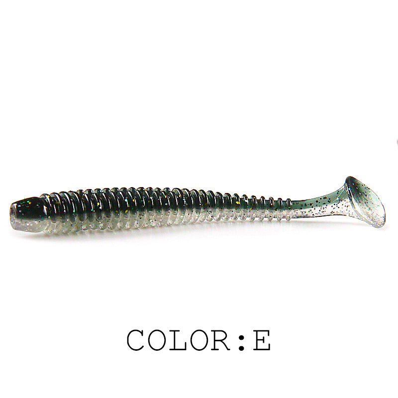 Luya Soft Fish Bait Thread T Tail Double Couleur avec sel