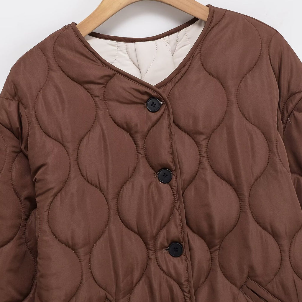 Veste de coton à manches longues brun foncé