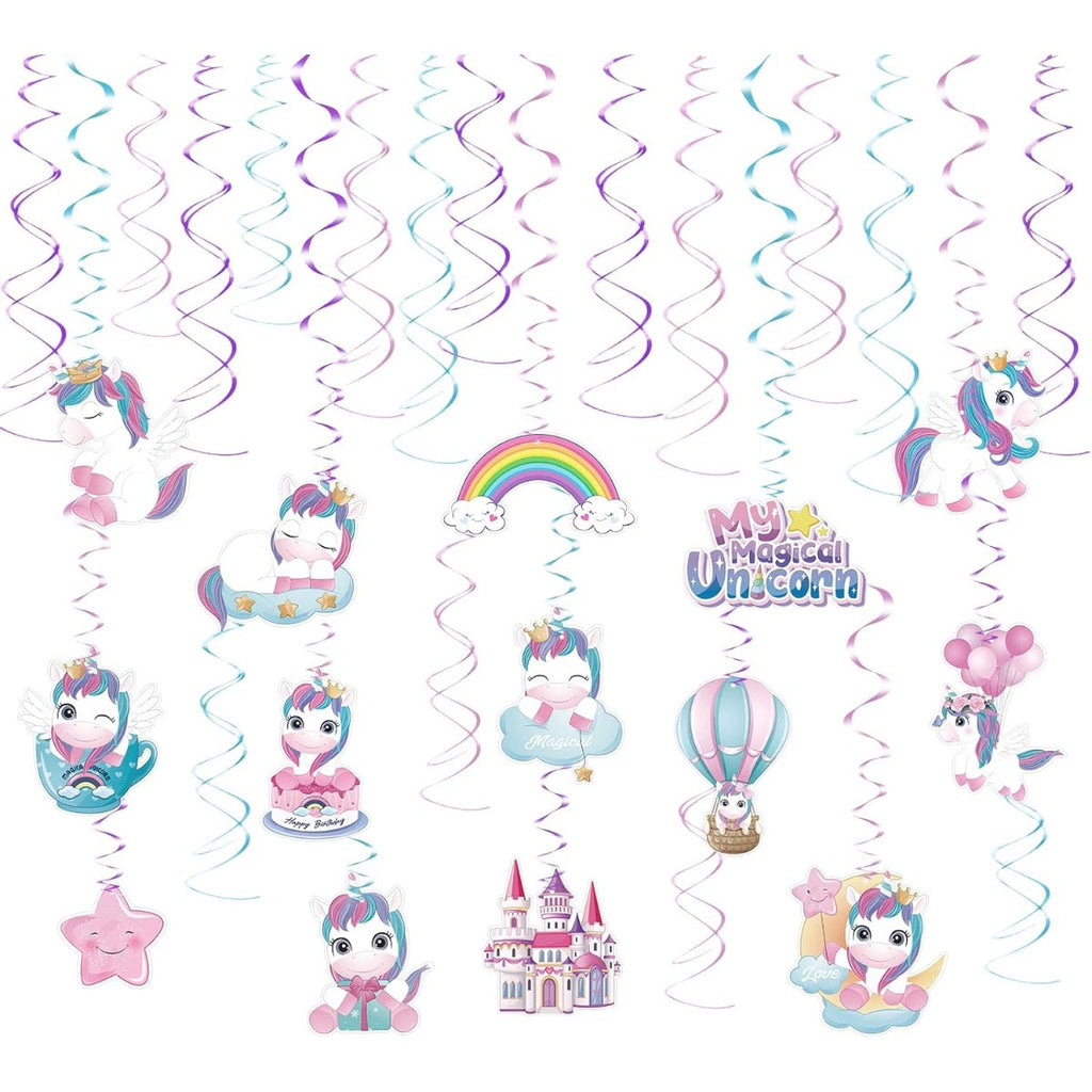 Décorations de soirée et accessoires — Licorne 30 piece Suspendue LANMOK Rainbow Licorne Spi