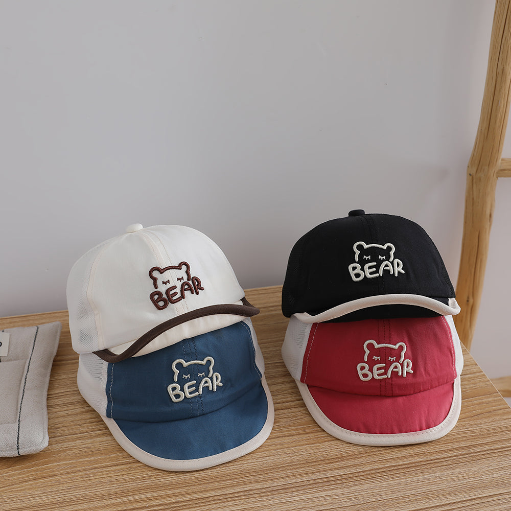 Lettre brodée d'été et de printemps pour enfants à mèche légère BEAR Baseball Ca