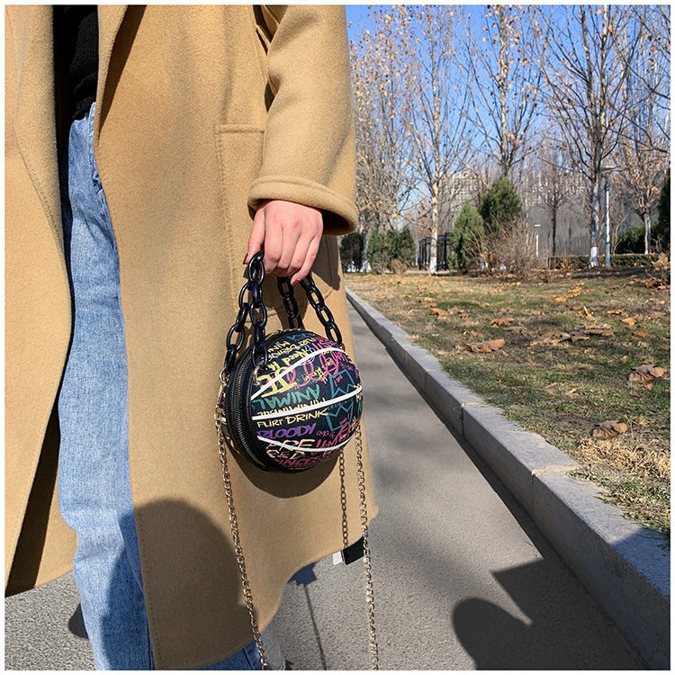 Sac Graffiti Basketball Handheld et Crossbody avec des lettres