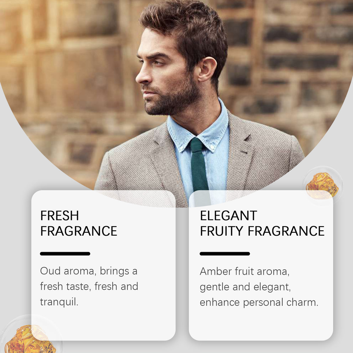 Parfum pour hommes ambrés