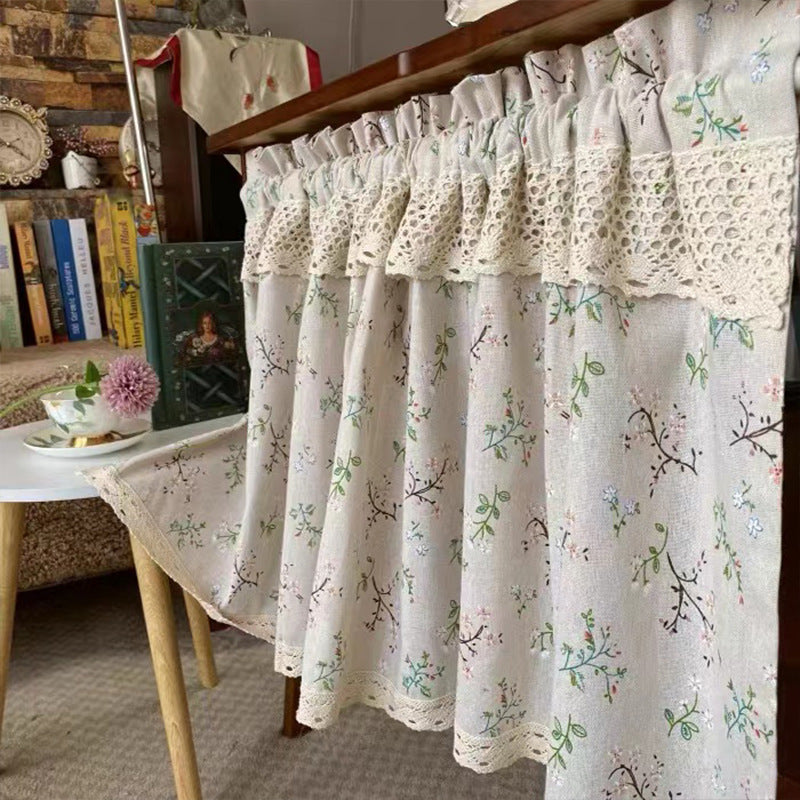 Small floral American pastoral style curtain