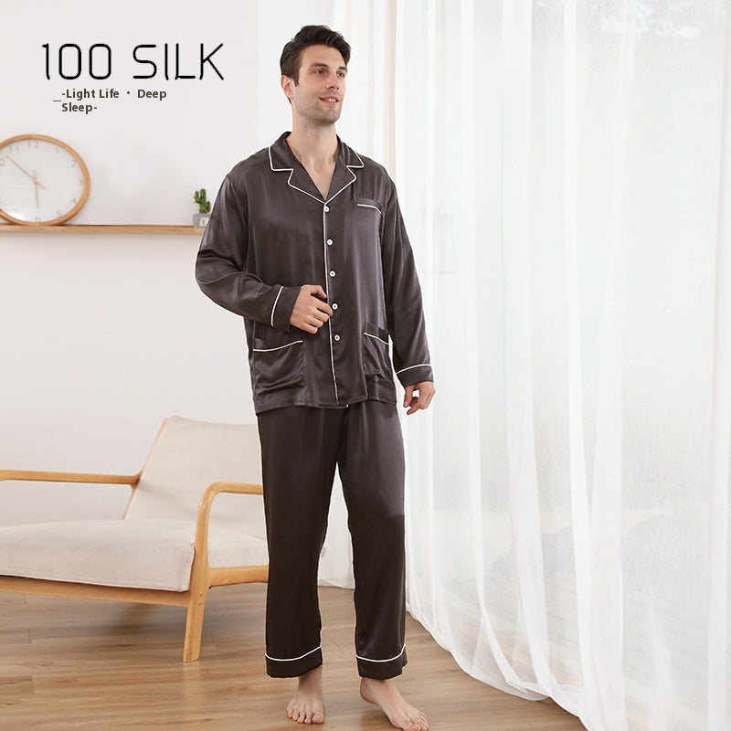 Pyjama en soie pour hommes 22 M Lapel en soie de mûre lourde
