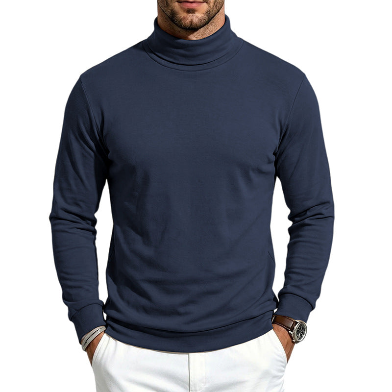 Simple polaire en laine souple polyvalente avec col tortueux et manches longues