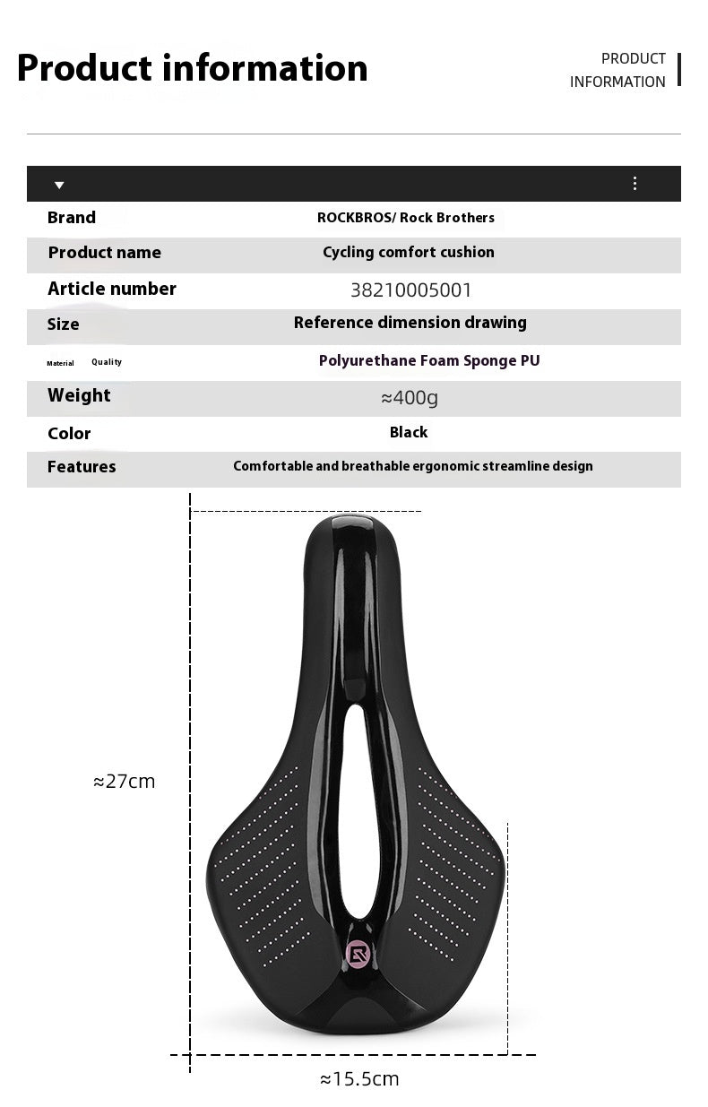 Mountain Bike Road Bike Confortable Siège Coussin