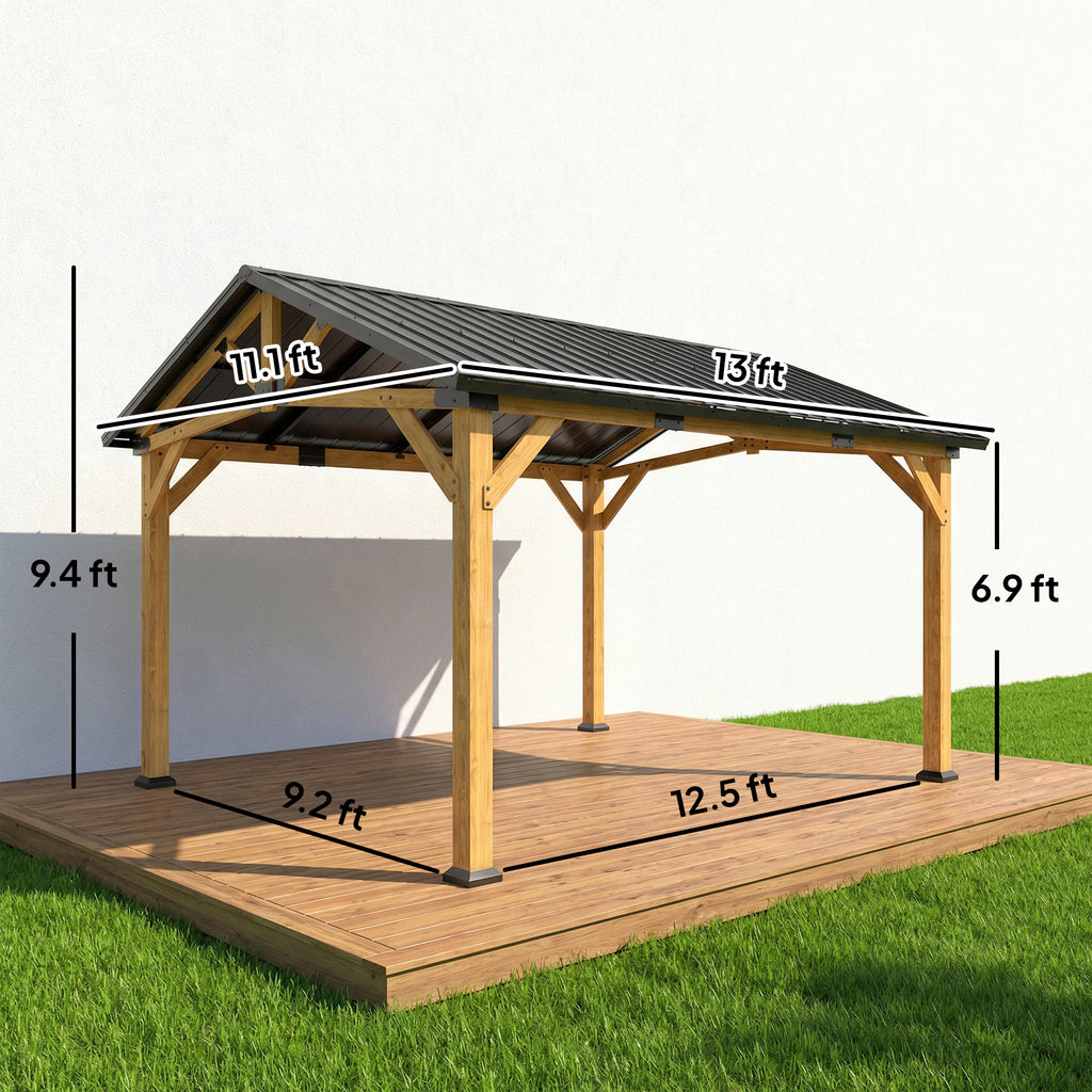 13 x 11 Canopée Gazebo à toit métallique galvanisé