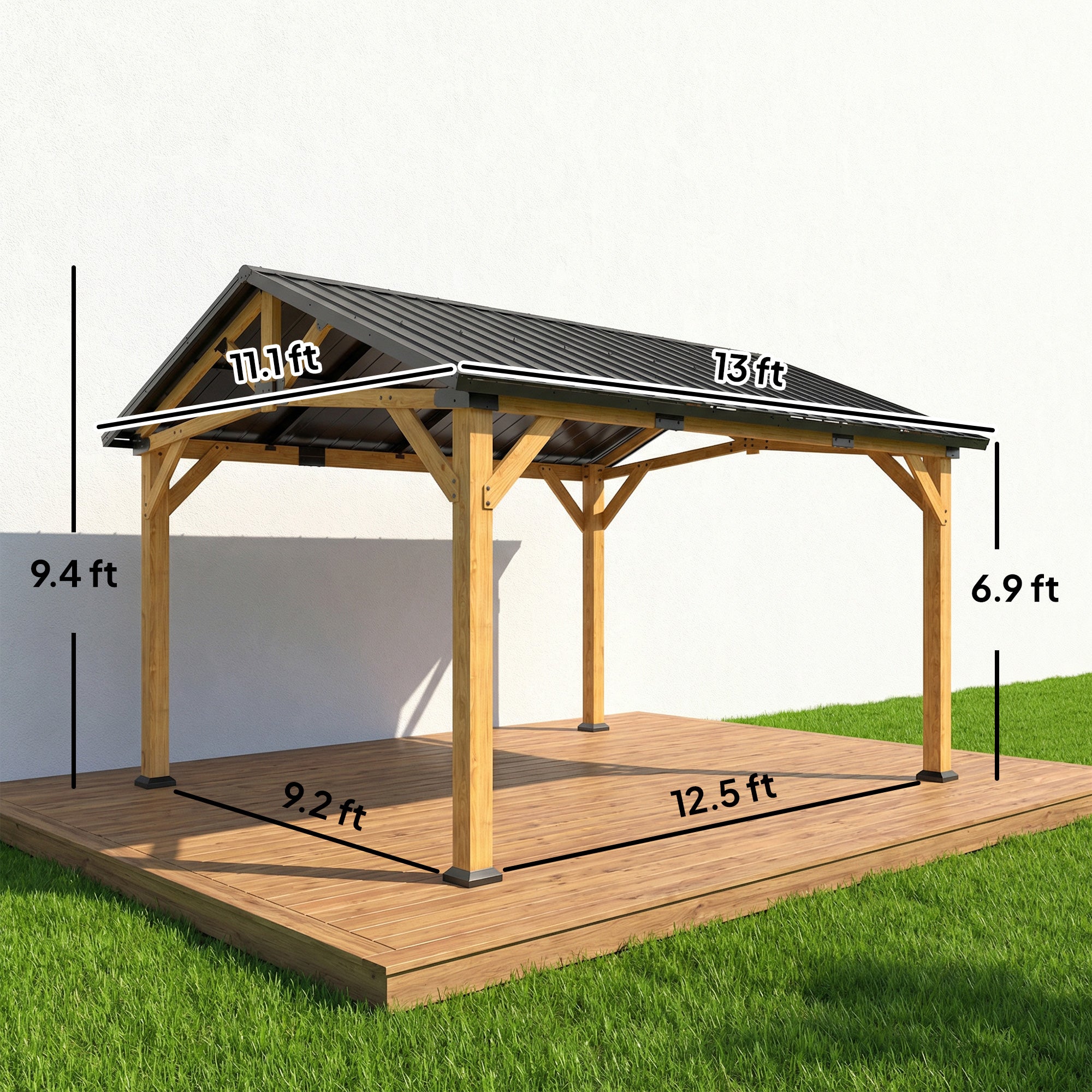 13 x 11 Canopée Gazebo à toit métallique galvanisé