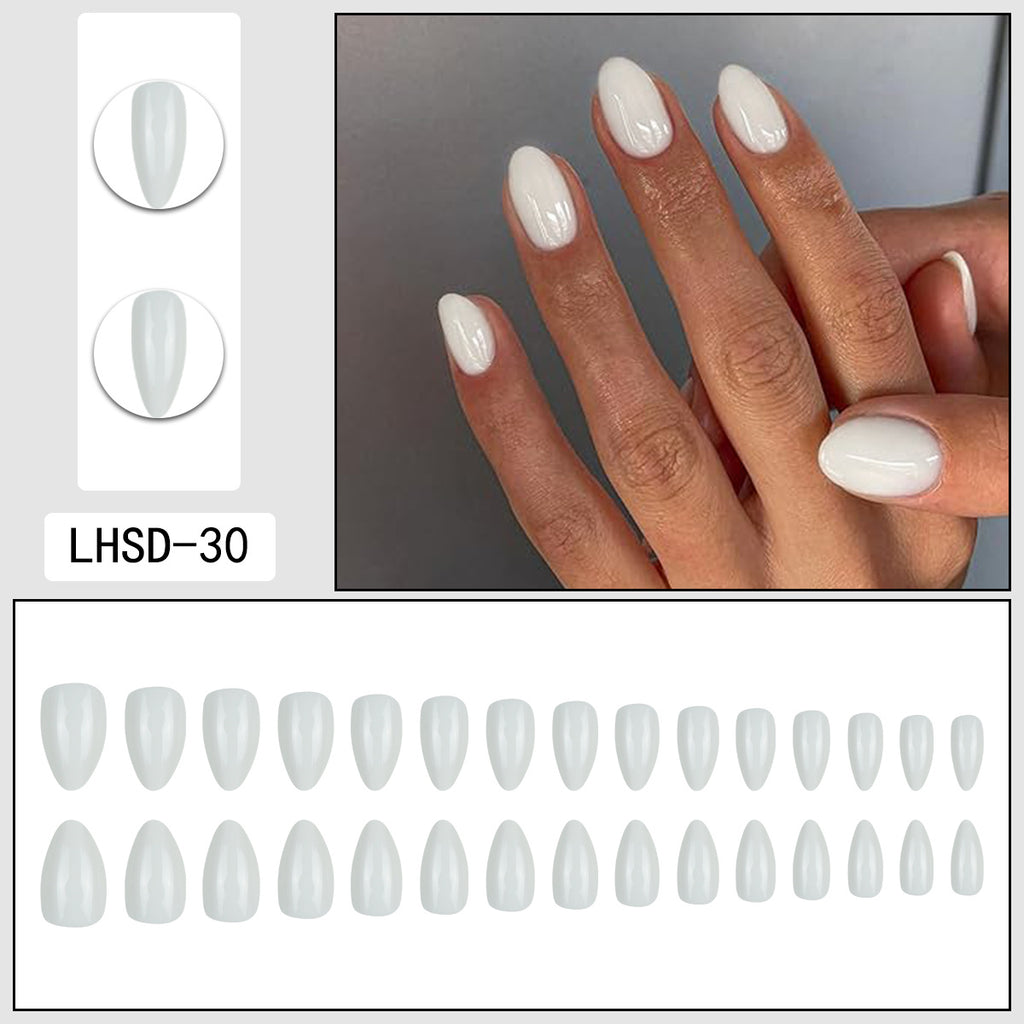 Femmes Glossy Portable Nails artificiels de couleur solide