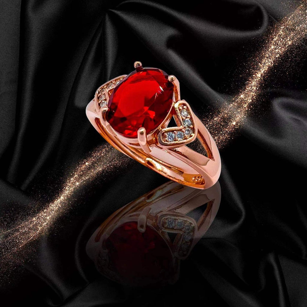 Collier pendentif en pierre gemme couleur Tourmaline rouge style coréen