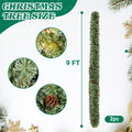 2 Pack 9FT Pré-éclairé Snow Flocked Christmas Garland