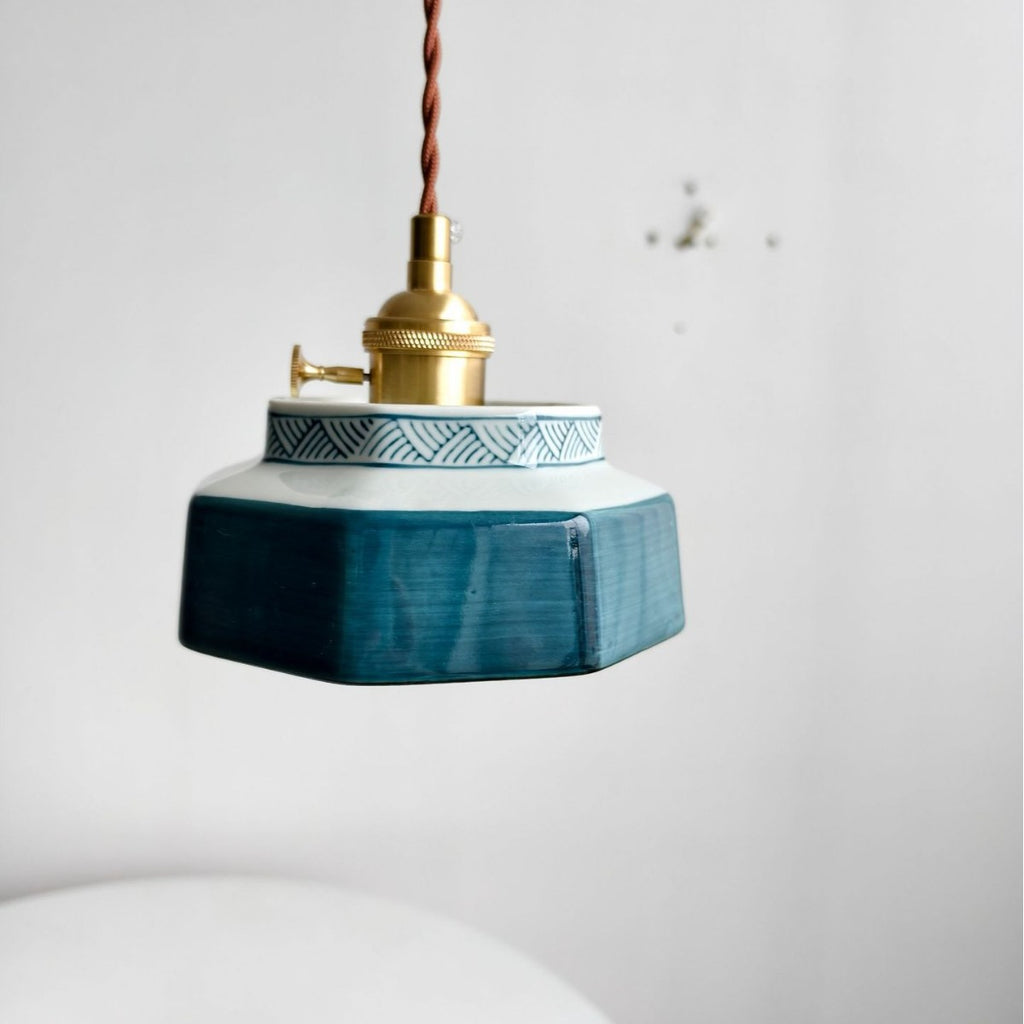Chandelier LED en céramique de style japonais pour chambre baie fenêtre salle à manger Vintage céramique