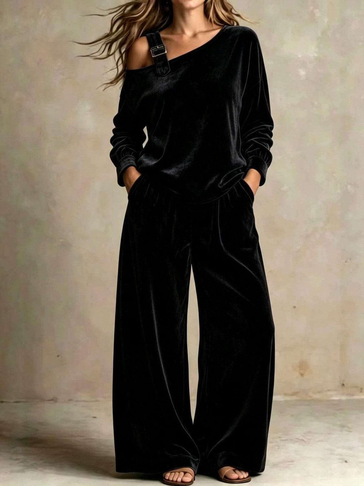 Women's Casual Velvet Two-Piece Set