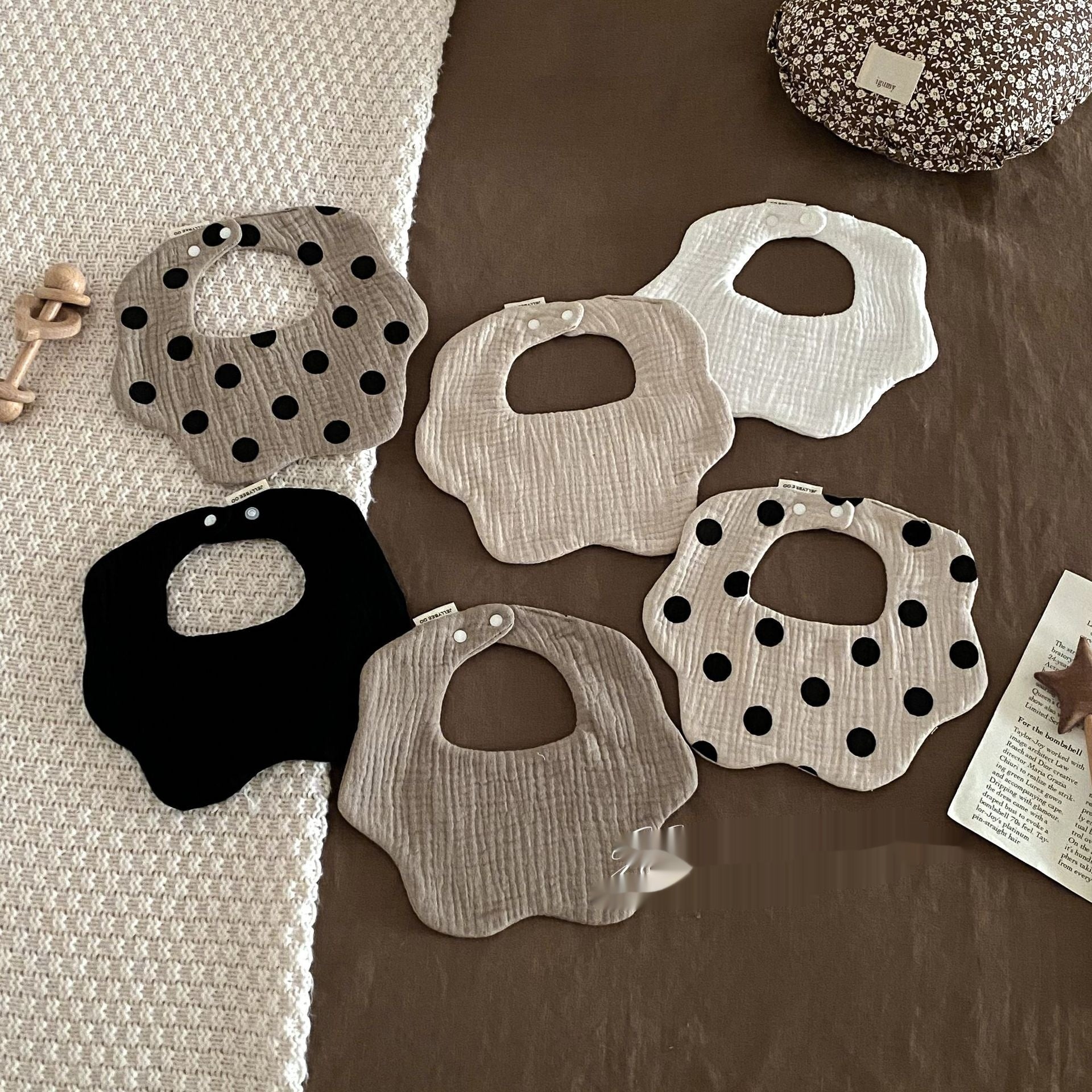 Fil de coton pur nouveau-né anti craquage bavoir