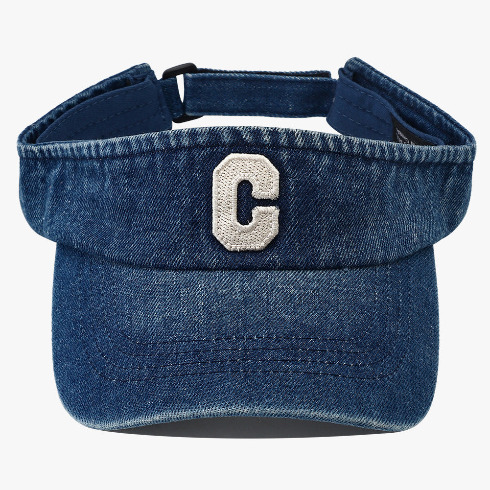 Broderie lavée simple Lettre tridimensionnelle C Chapeau rond pour usage extérieur