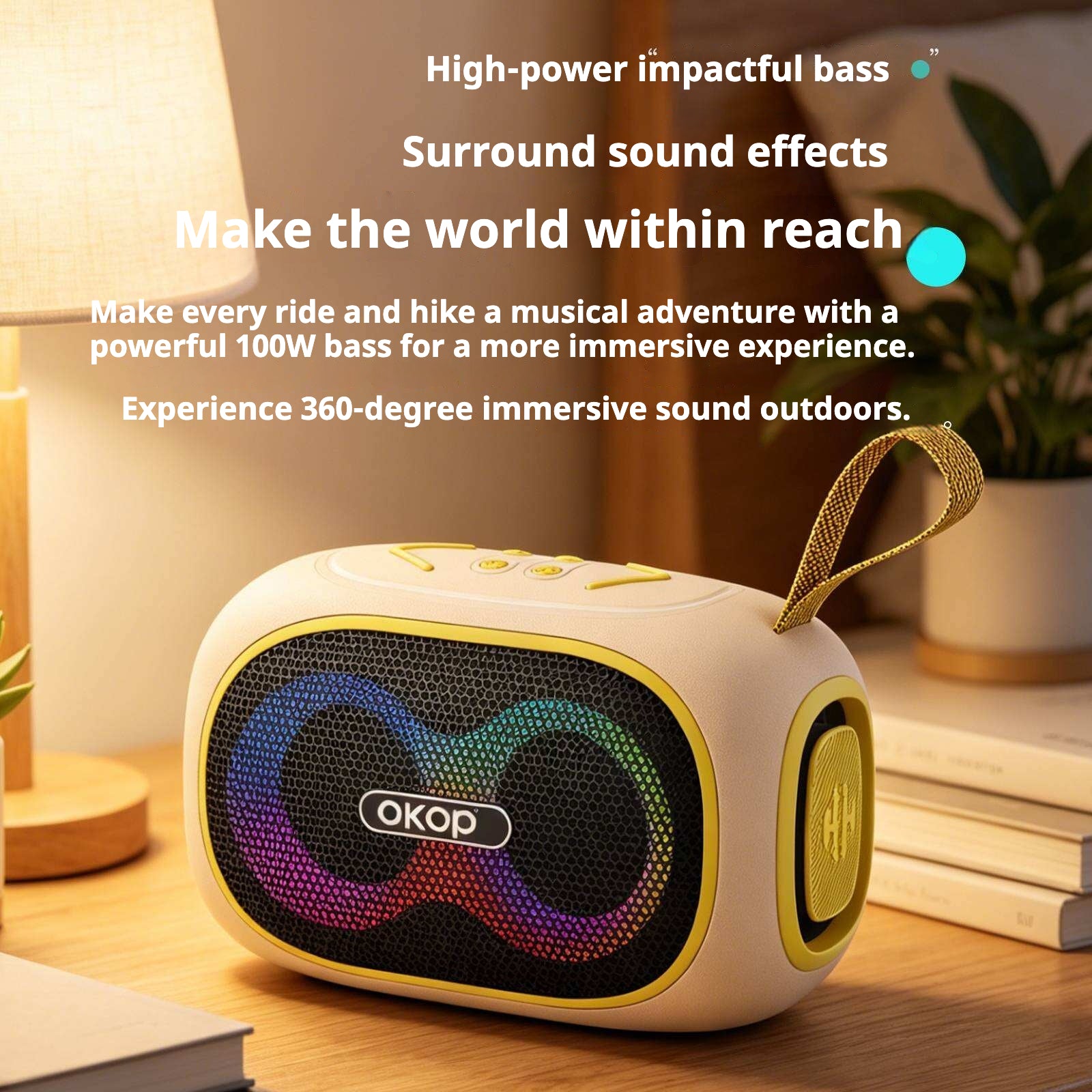 KP-854 Meilleures ventes Bluetooth haut-parleur sans fil Poignée portable RGB Éclairage Modèle Bat longue