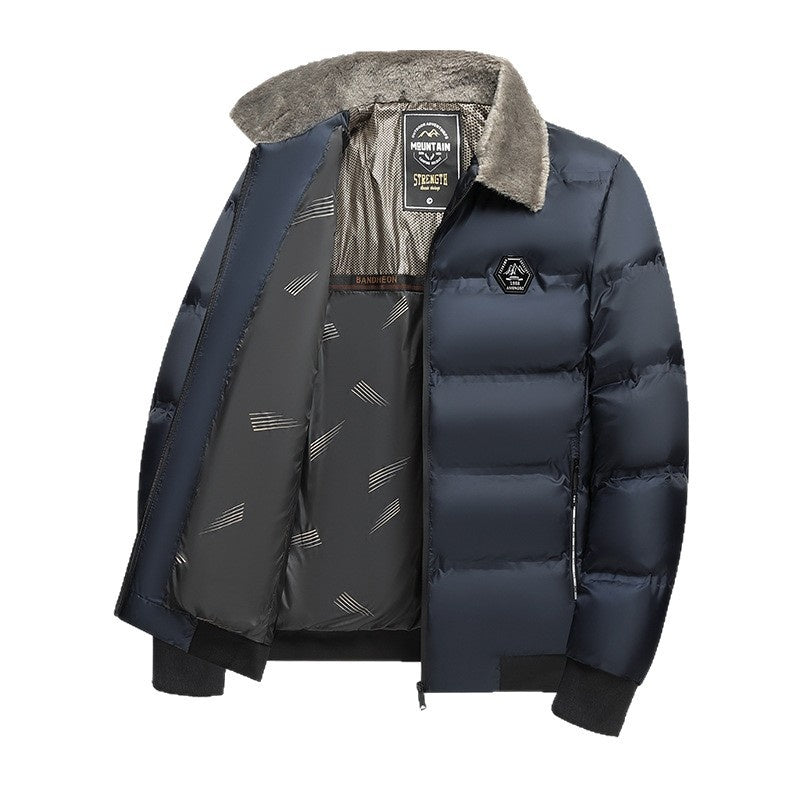 Manteau casual rembourré en coton pour les papas d'âge moyen