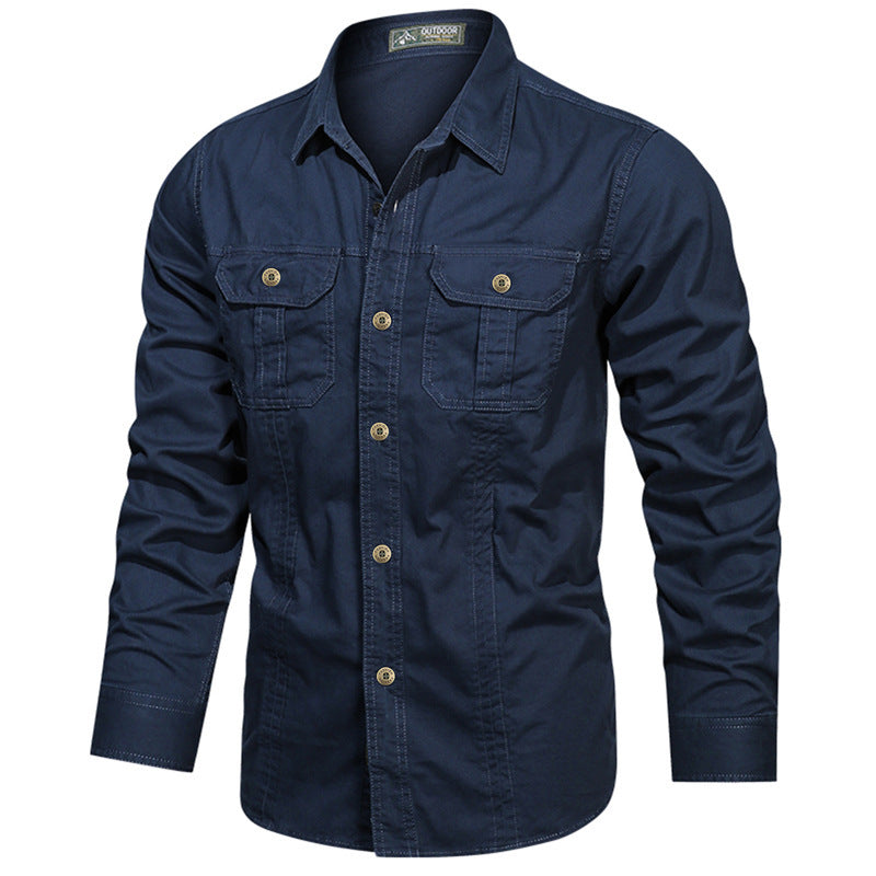 Chemise à manches longues en coton pur sans marque