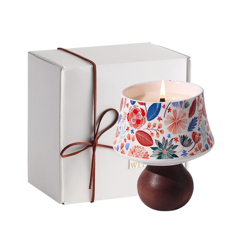 Bougie d'aromathérapie dans une tasse en céramique avec une sensation premium et une cire de soja longue durée pour Indo