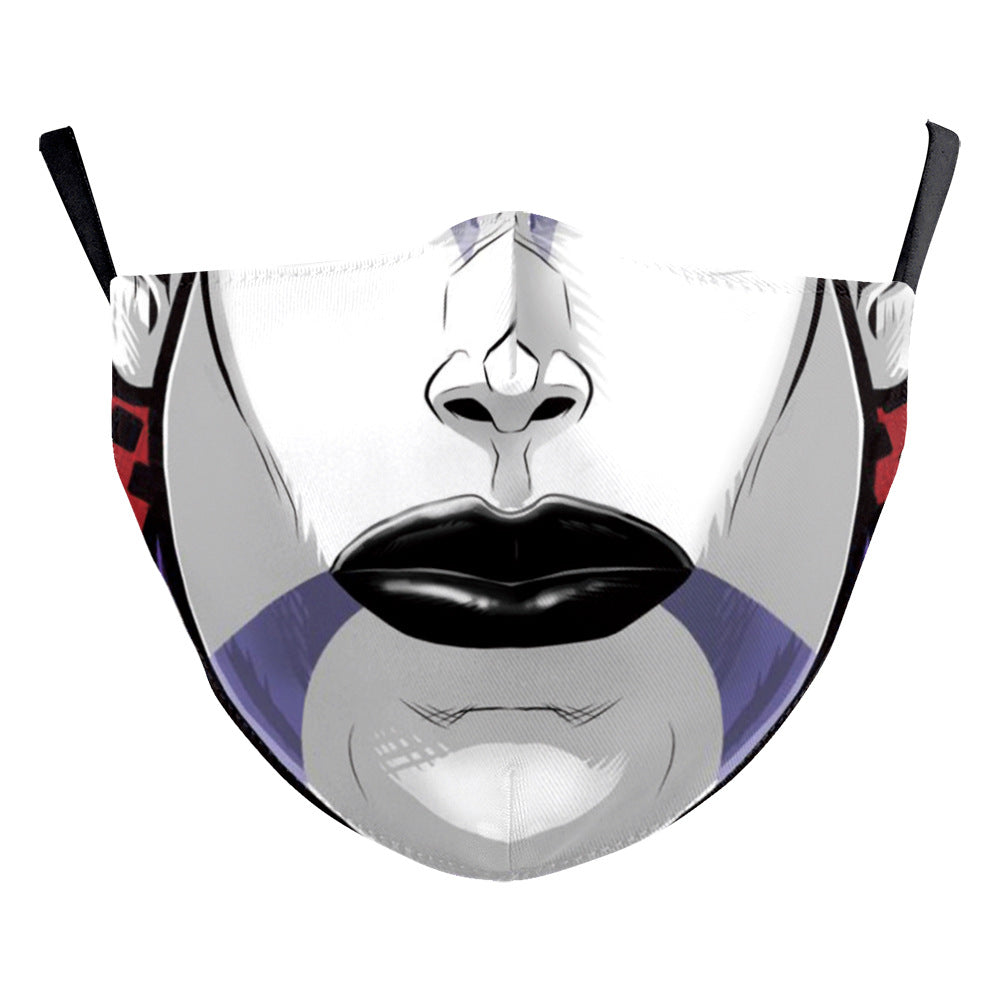 Halloween impression numérique drôle Horreur visage double couche masque de poussière